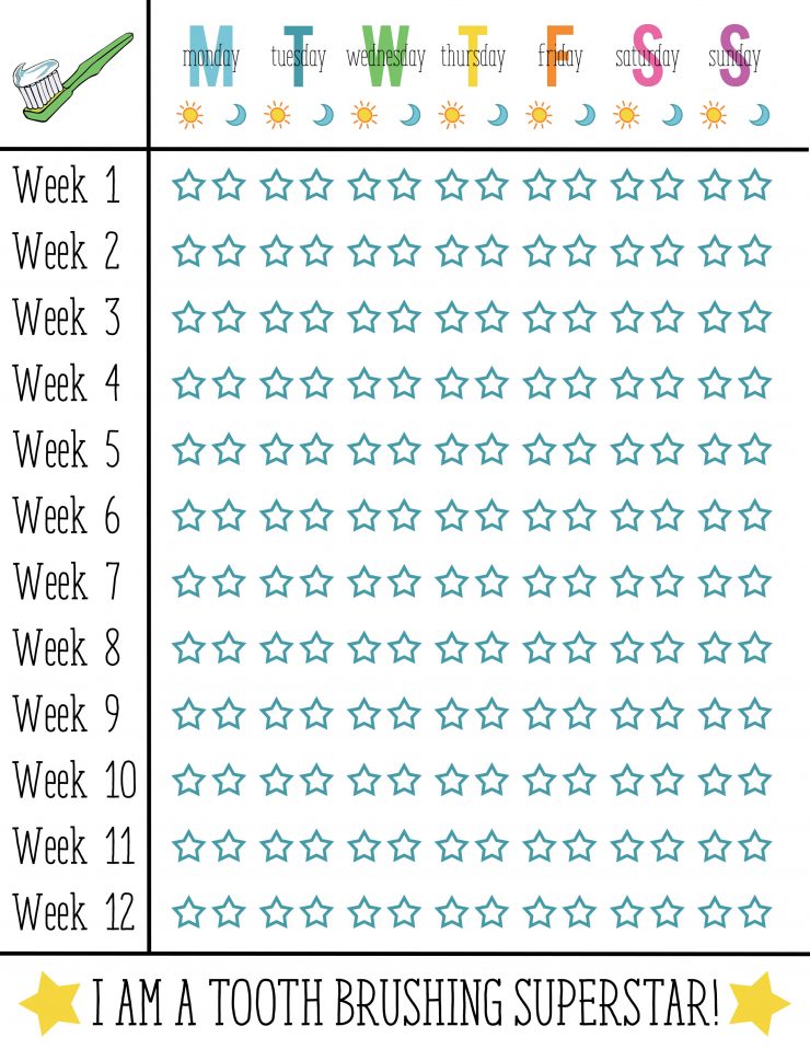 Tooth Brushing Chart Sarah Halstead