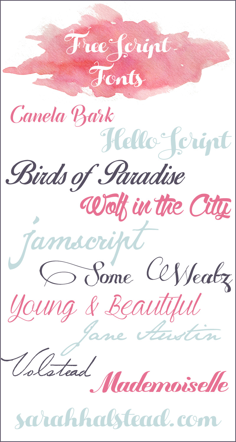 Free Script Fonts | Sarah Halstead